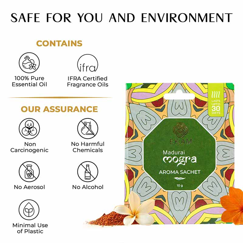 Combo Pack of 5 Madurai Mogra Scented Sachets