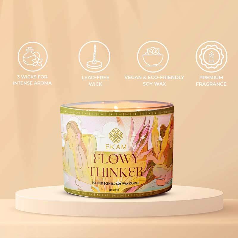 Flowy Thinker Scented 3 Wick Candle