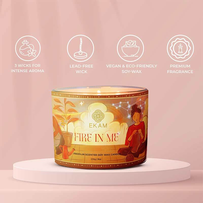 Fire in Me Scented 3 Wick Candle