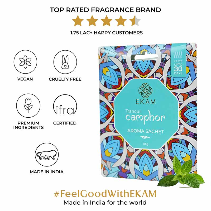 Combo Pack of 10 Tranquil Camphor Scented Sachets