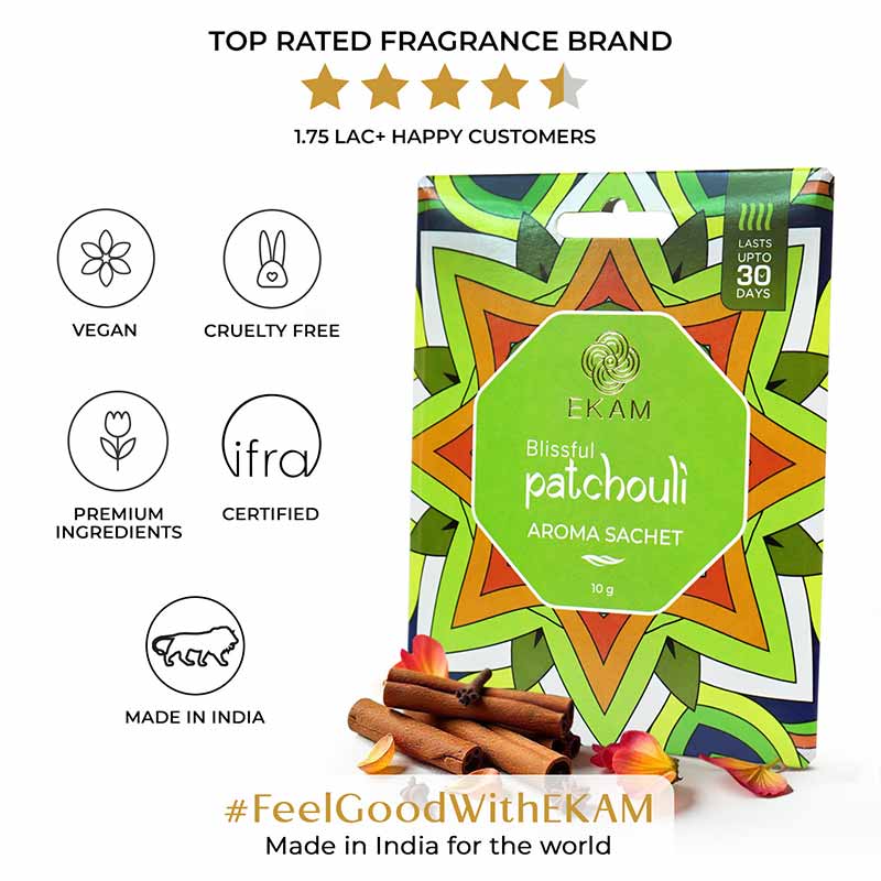 Combo Pack of 10 Blissful Patchouli Scented Sachets