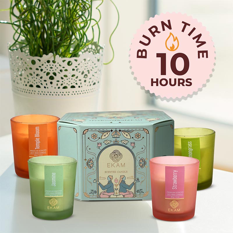 4 Pack Candles Gift Set| Temple Bloom, Jasmine, Strawberry, Lemongrass