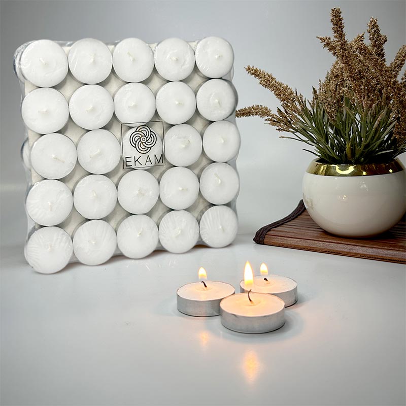 Pack of 50 Unscented Tea Light Scented Candles