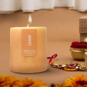 Caramel Pillar Scented Candle