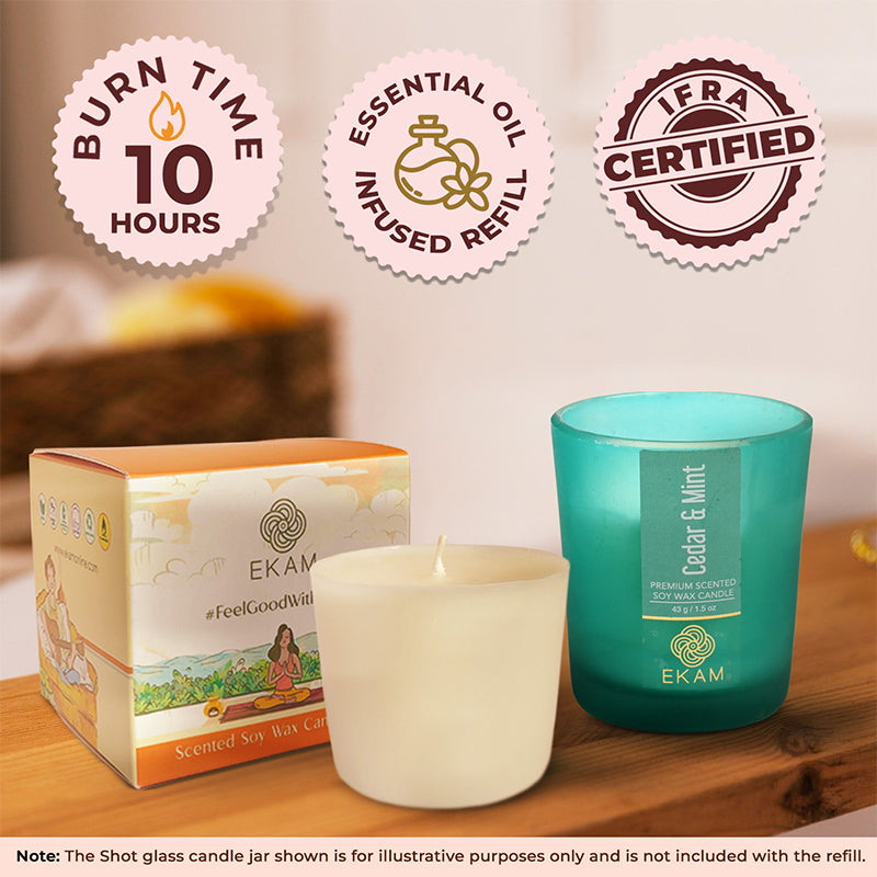 Cedar & Mint Scented Shot Glass Refill Candle