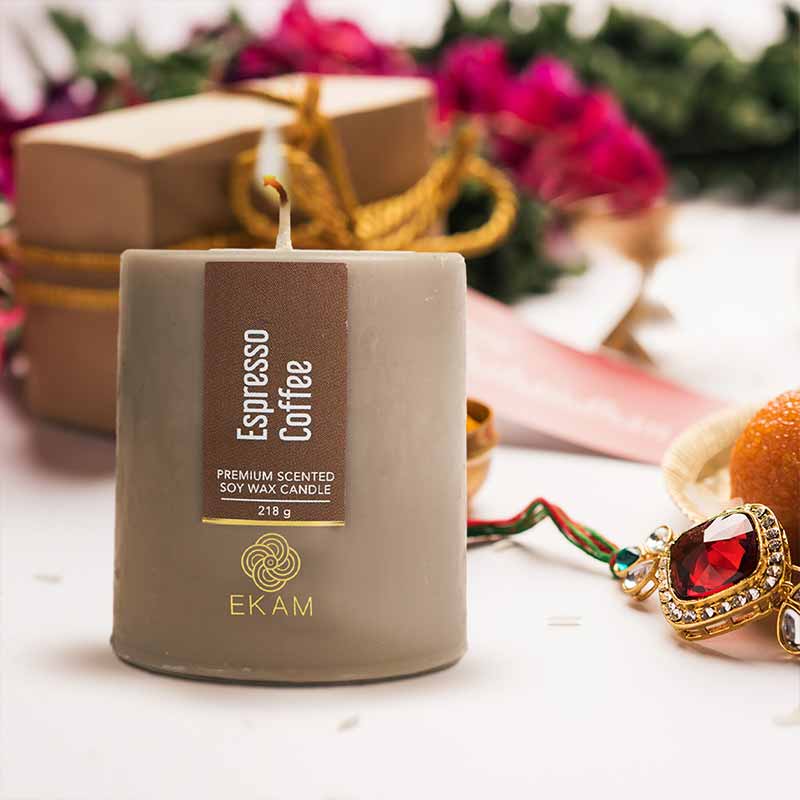 Espresso Coffee Pillar Scented Candle