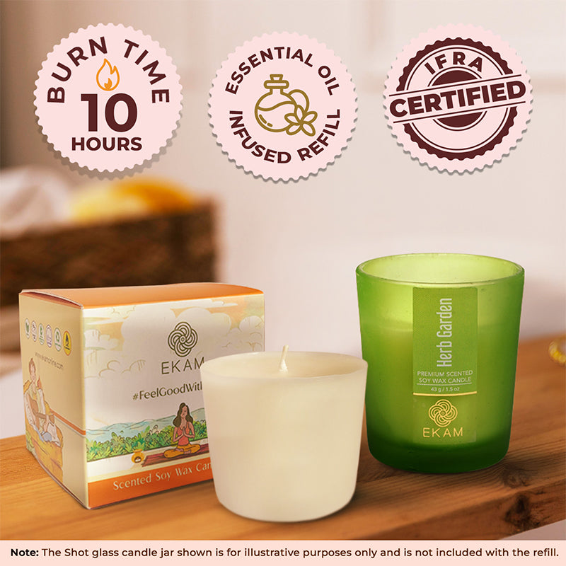 Herb Garden Scented Shot Glass Refill Candle