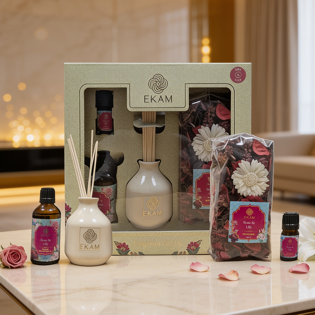 Rose & Lily Reed Diffuser & Potpourri Gift Set