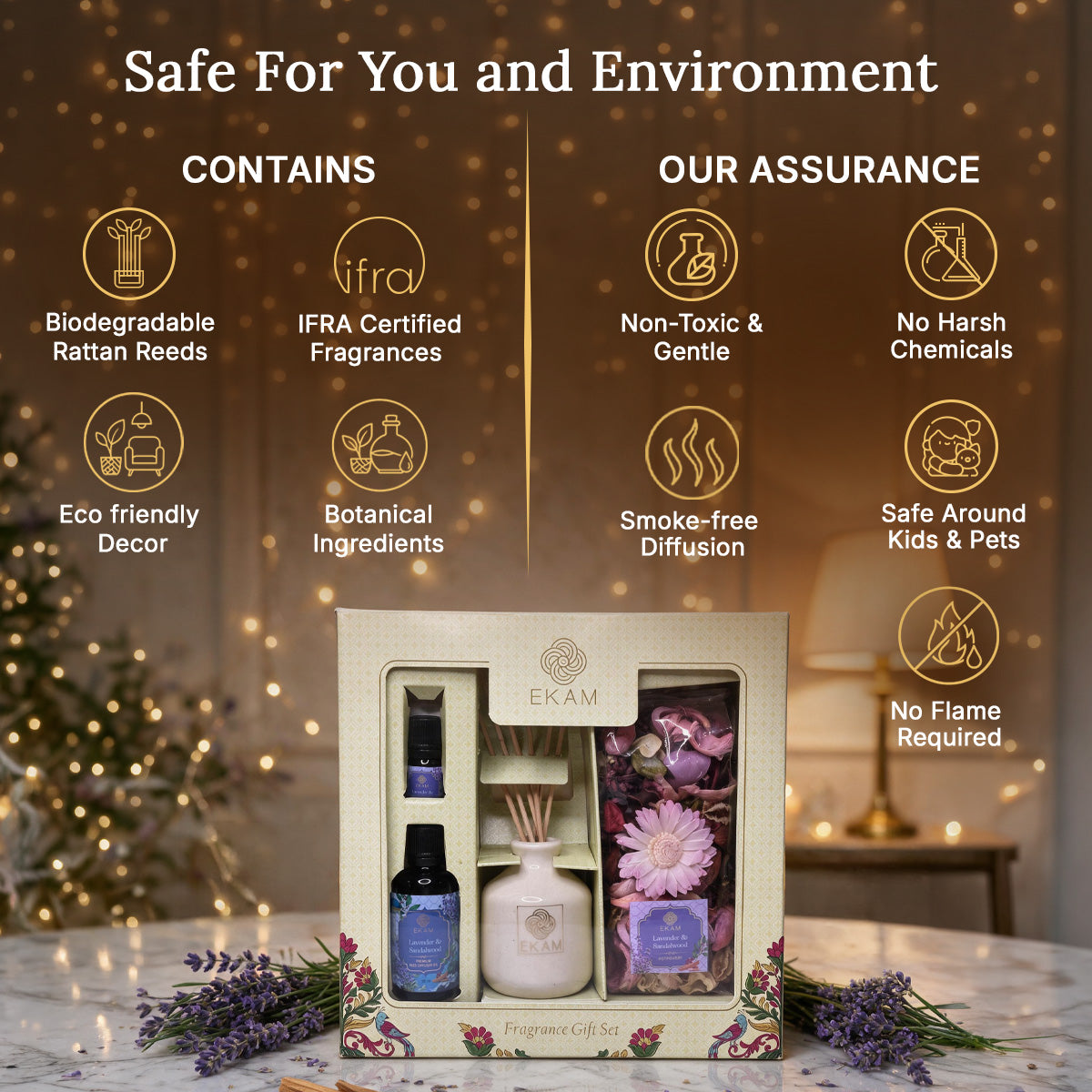 Lavender & Sandalwood Reed Diffuser & Potpourri Gift Set