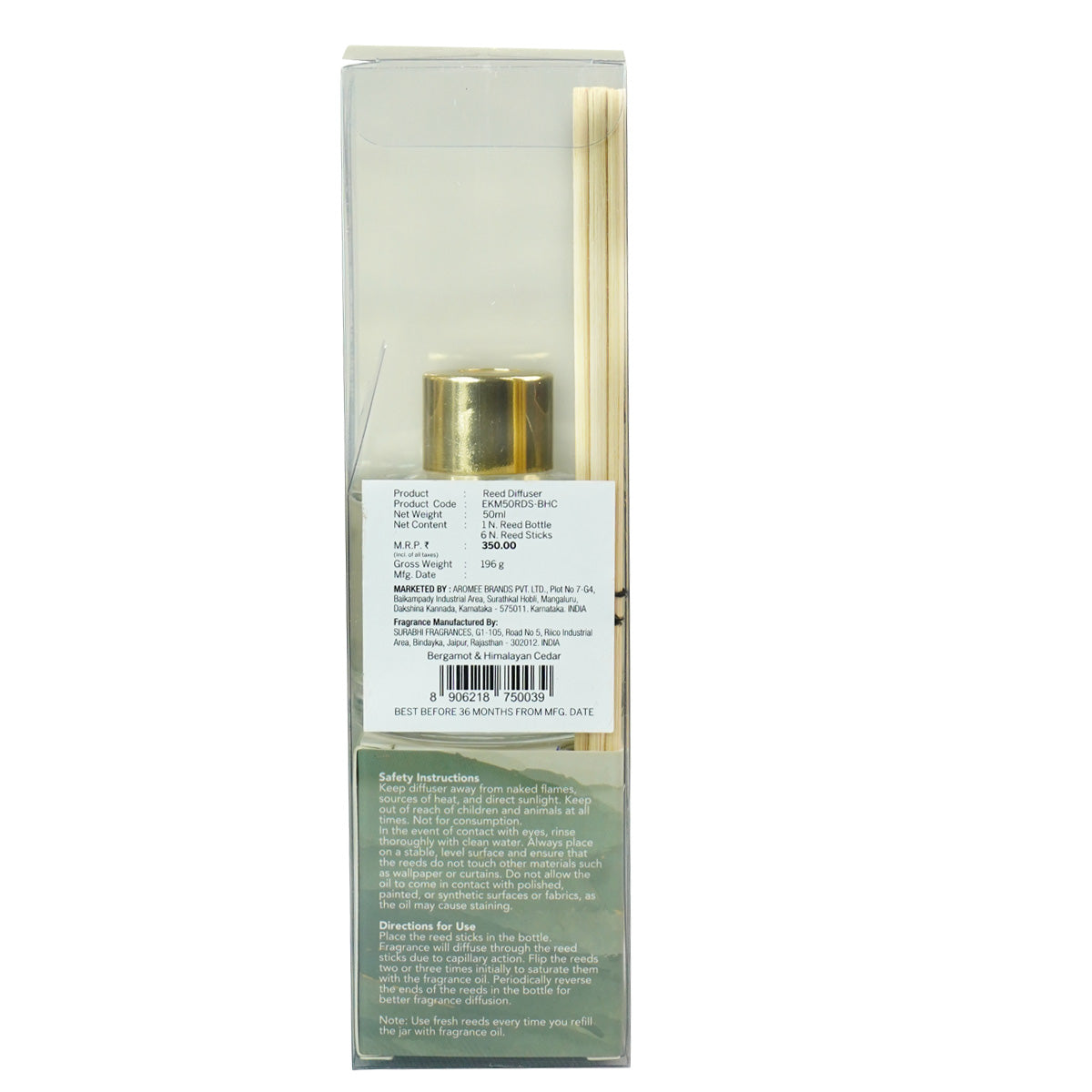 BERGAMOT & HIMALAYAN CEDAR REED DIFFUSER