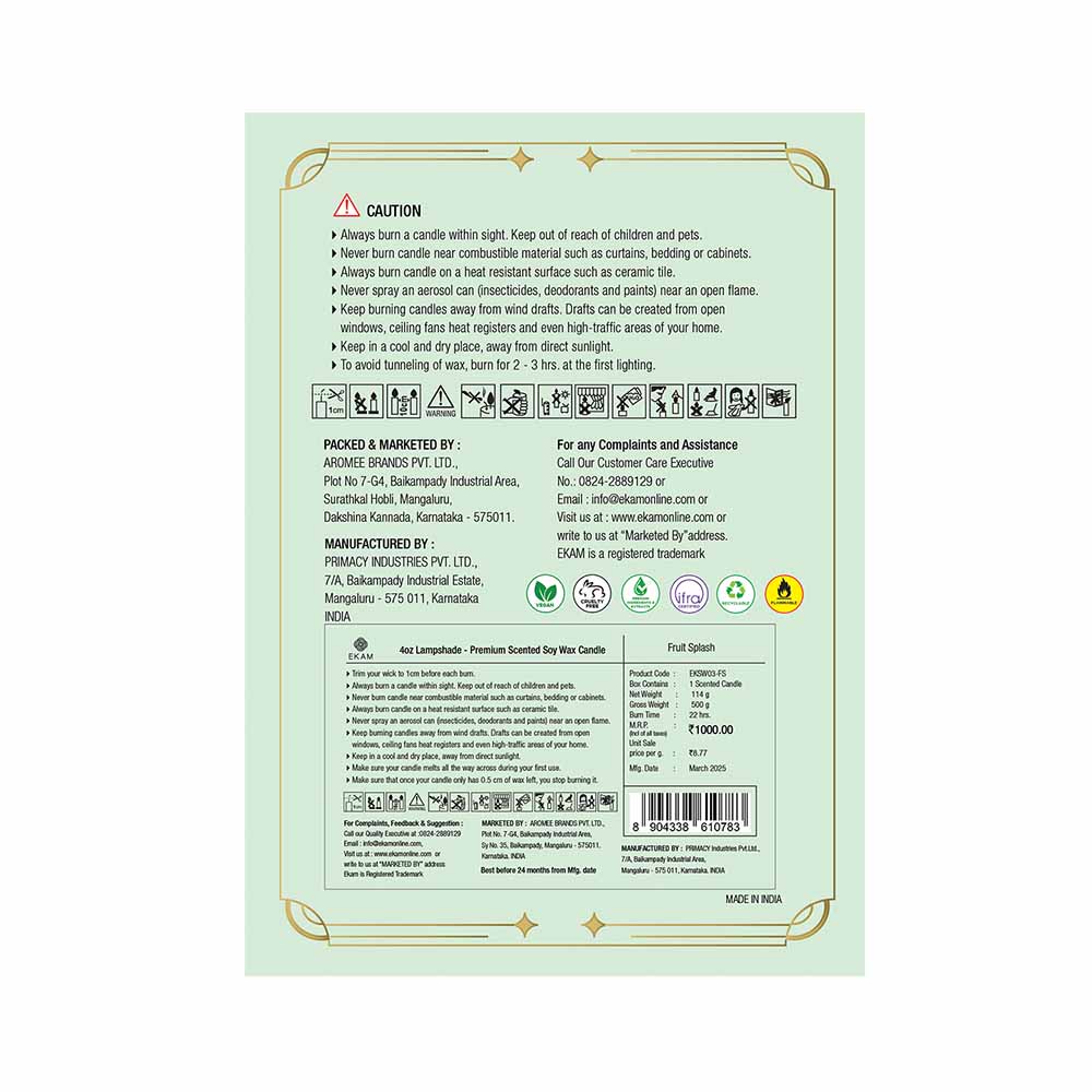 Fruit Splash Lampshade Scented Candle