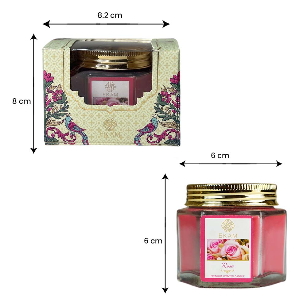 Rose Hexa Jar Scented Candle