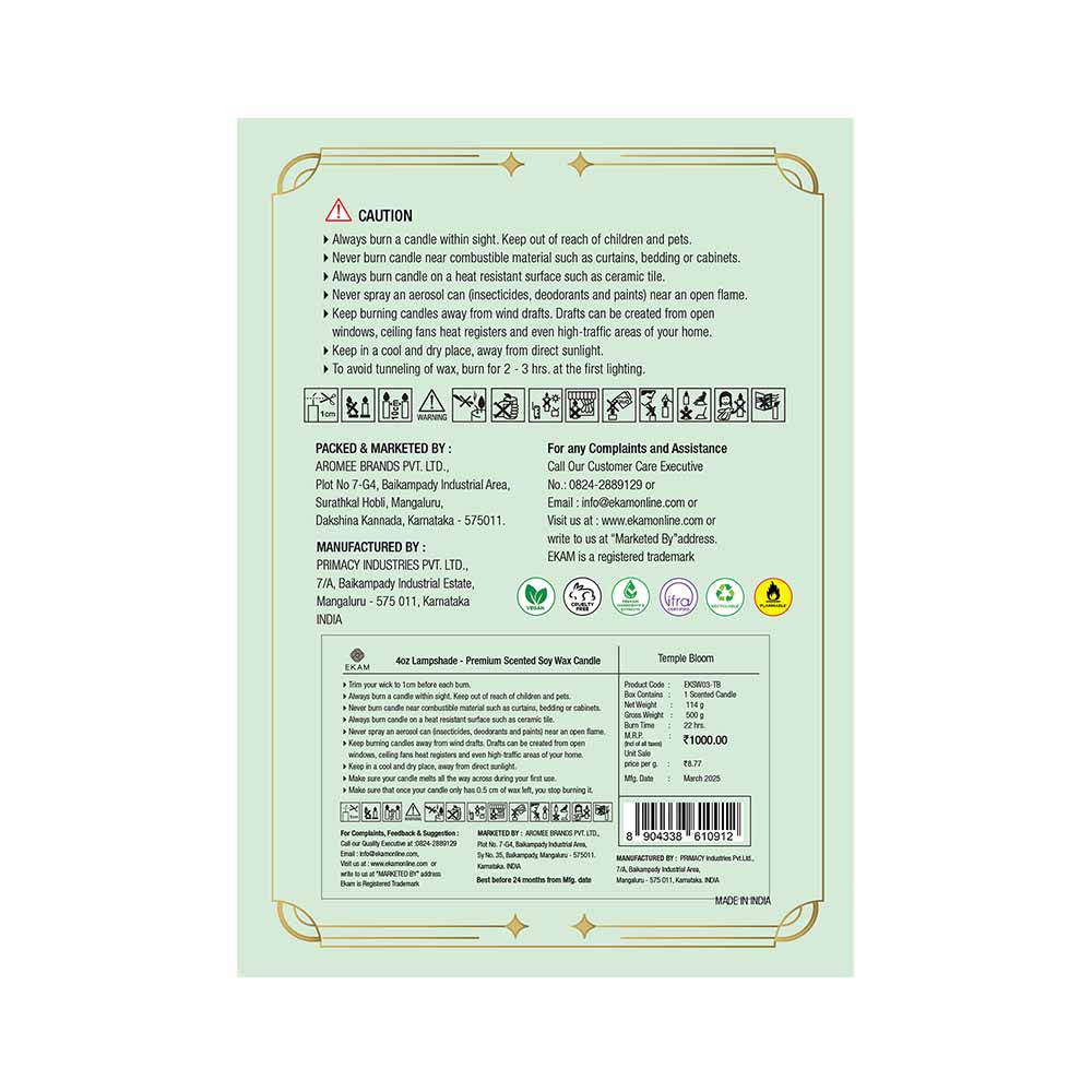 Temple Bloom Lampshade Scented Candle