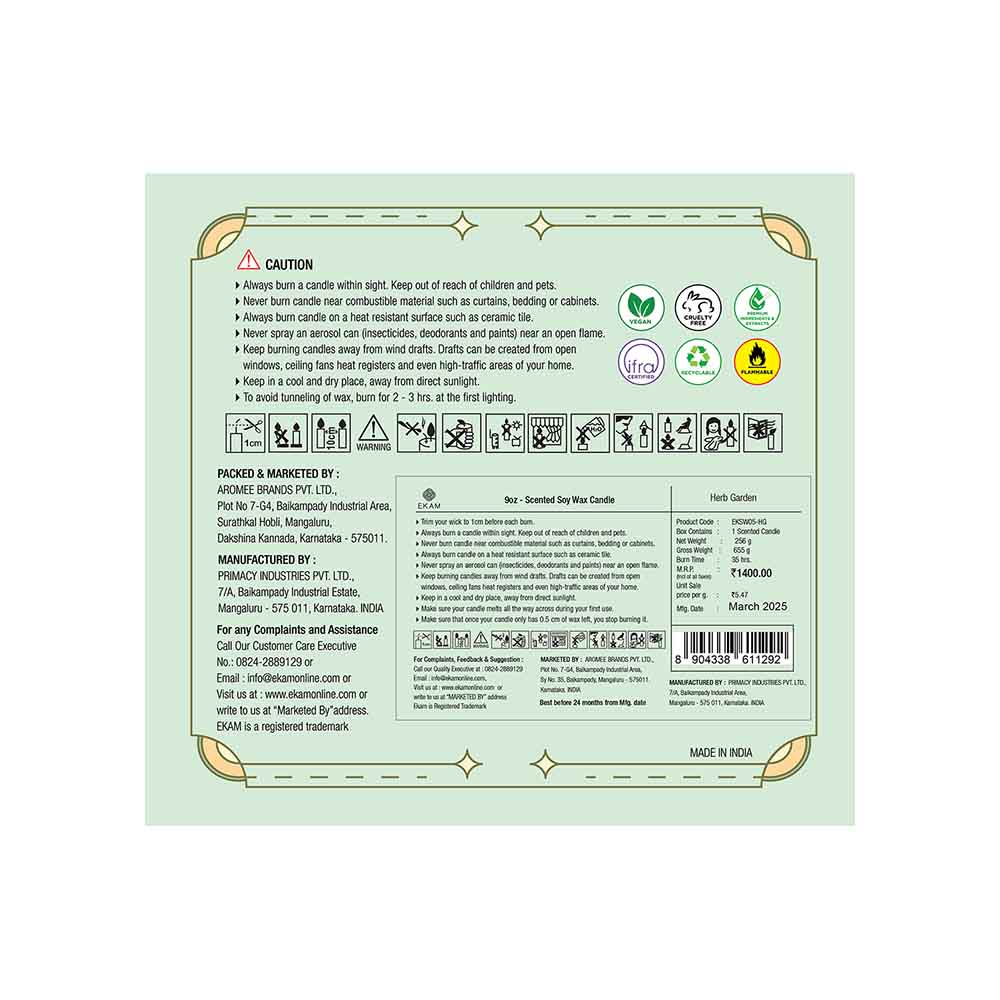 Herb Garden 3 Wick Scented Candle