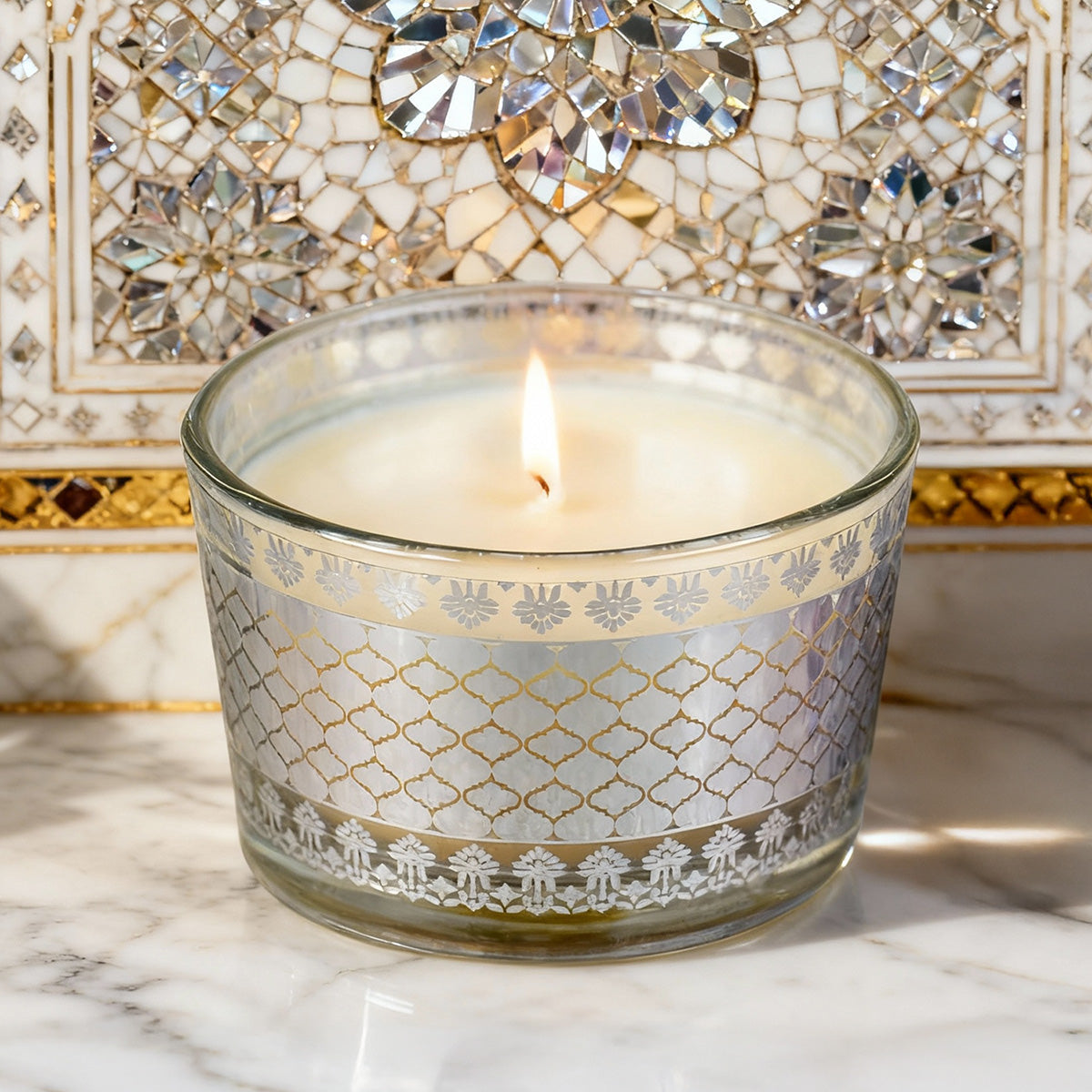 Mahogany Scented Bowl Candle, 85 g| Festive Sheesh Mahal Collection, 2025-26