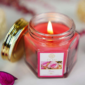 Rose Hexa Jar Scented Candle