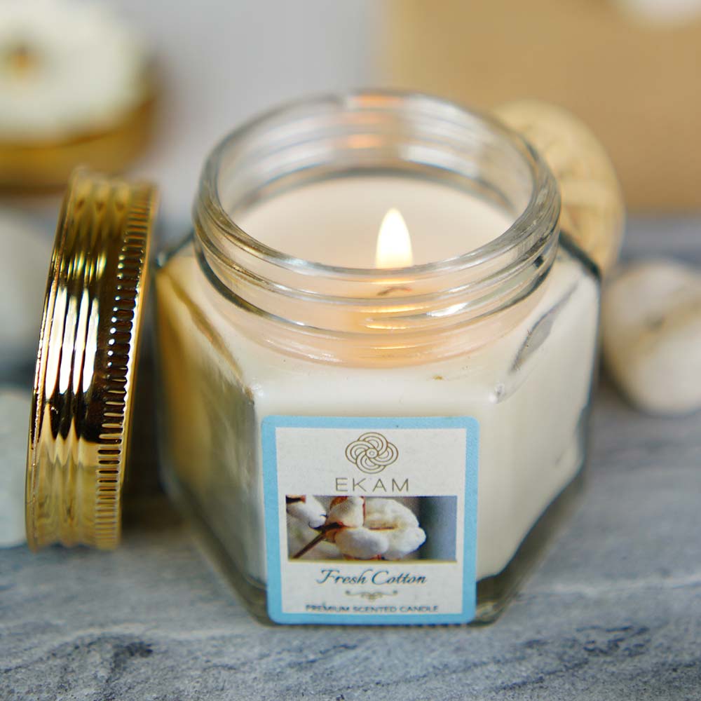 Fresh Cotton Hexa Jar Scented Candle