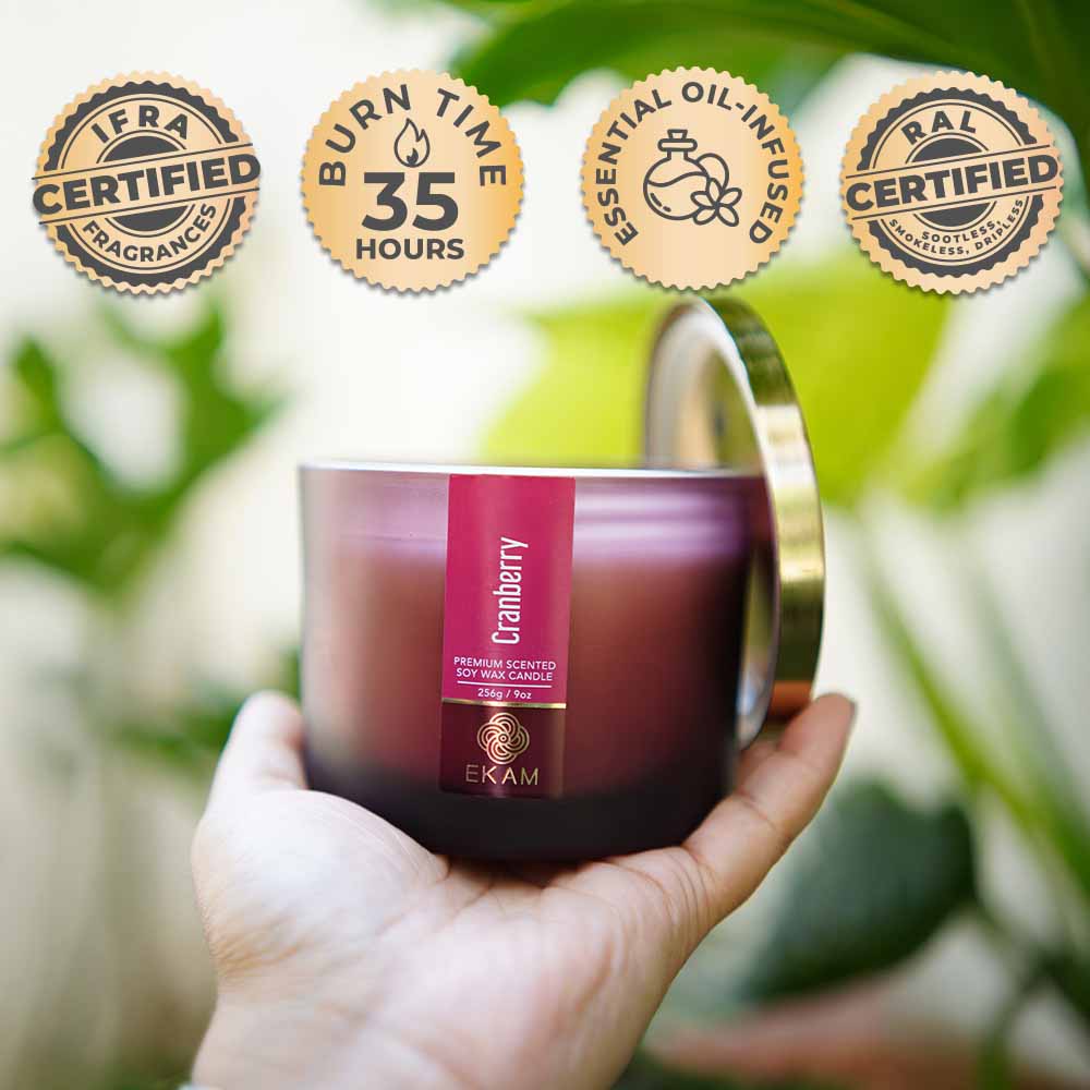 Cranberry 3 Wick Scented Candle