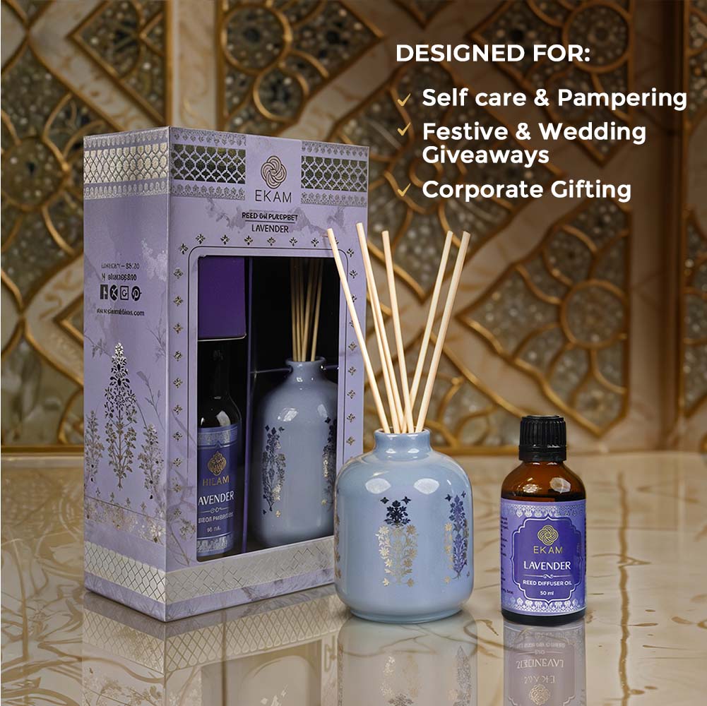 Lavender Scented Reed Diffuser Set| Festive Sheesh Mahal Collection, 2025-26