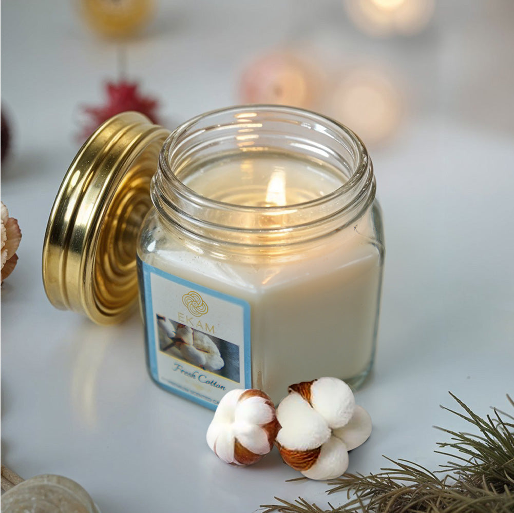 Fresh Cotton Hexa Jar Scented Candle