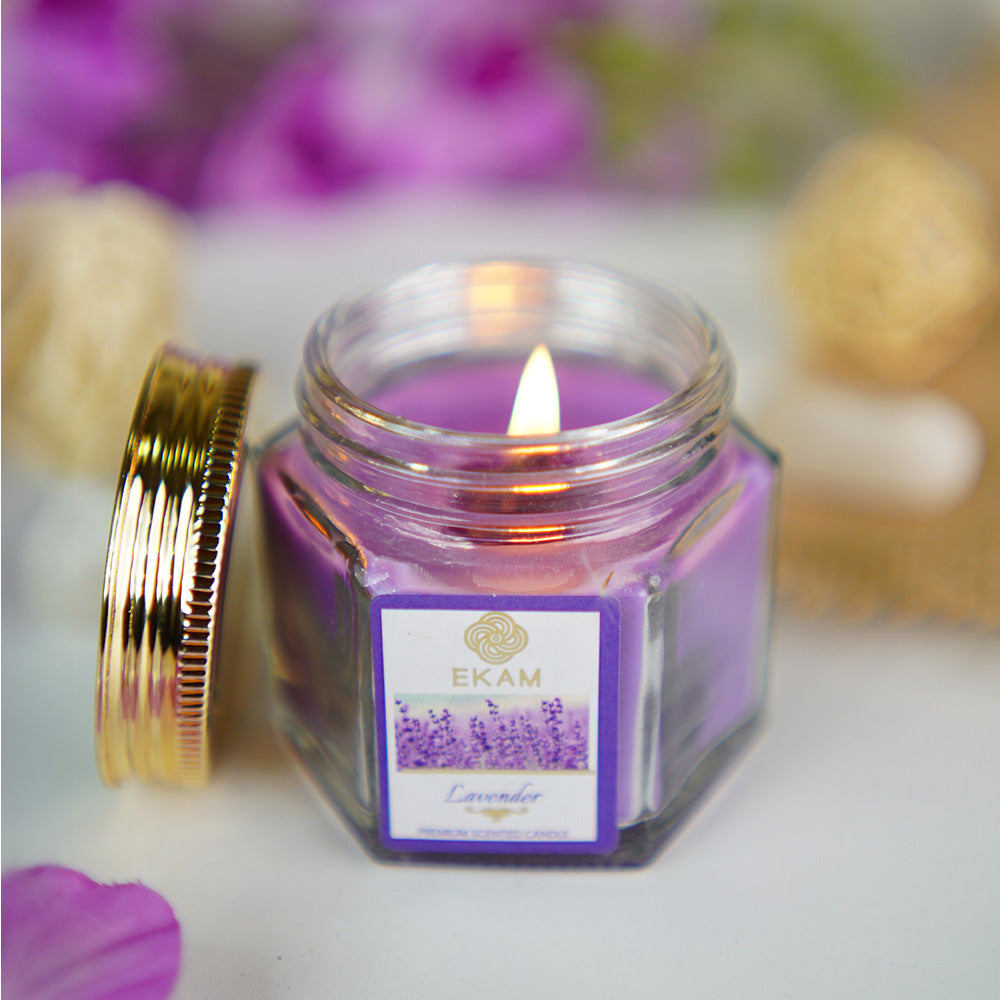 Lavender Hexa Jar Scented Candle