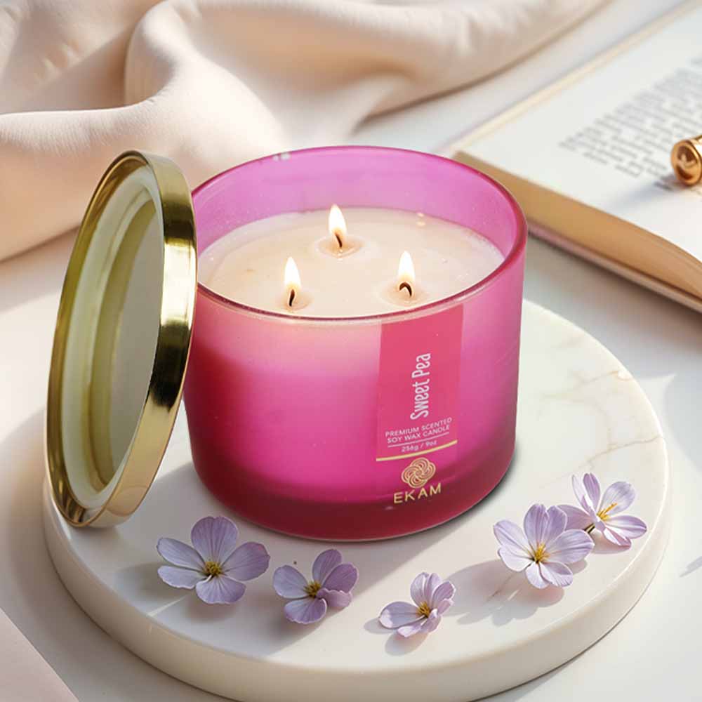 Sweet Pea 3 Wick Scented Candle