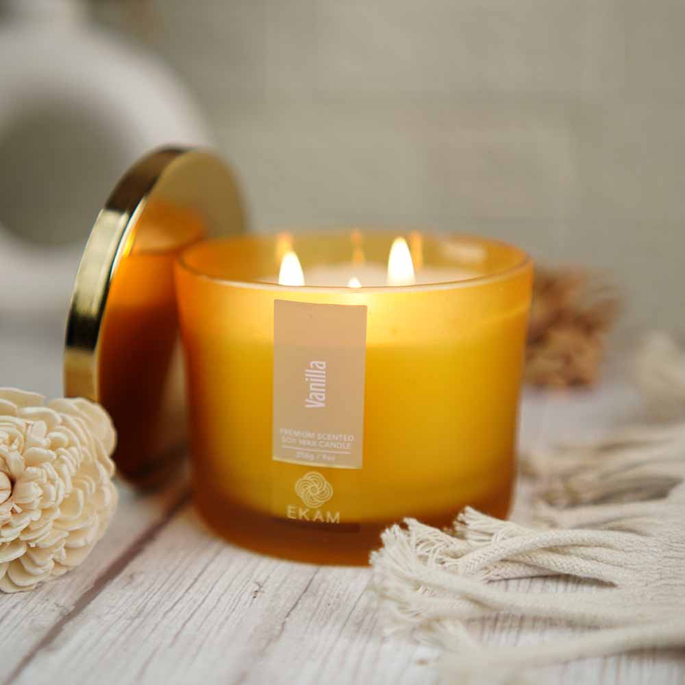 Vanilla 3 Wick Scented Candle