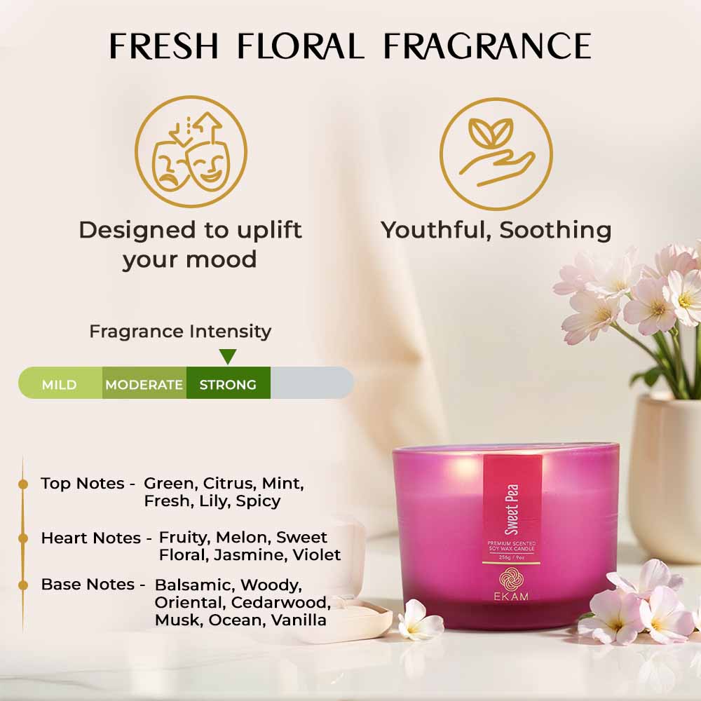 Sweet Pea 3 Wick Scented Candle