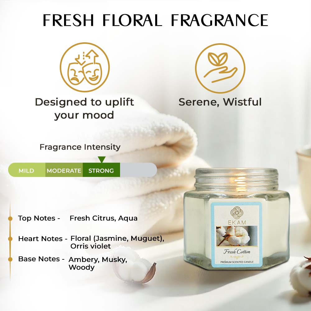 Fresh Cotton Hexa Jar Scented Candle