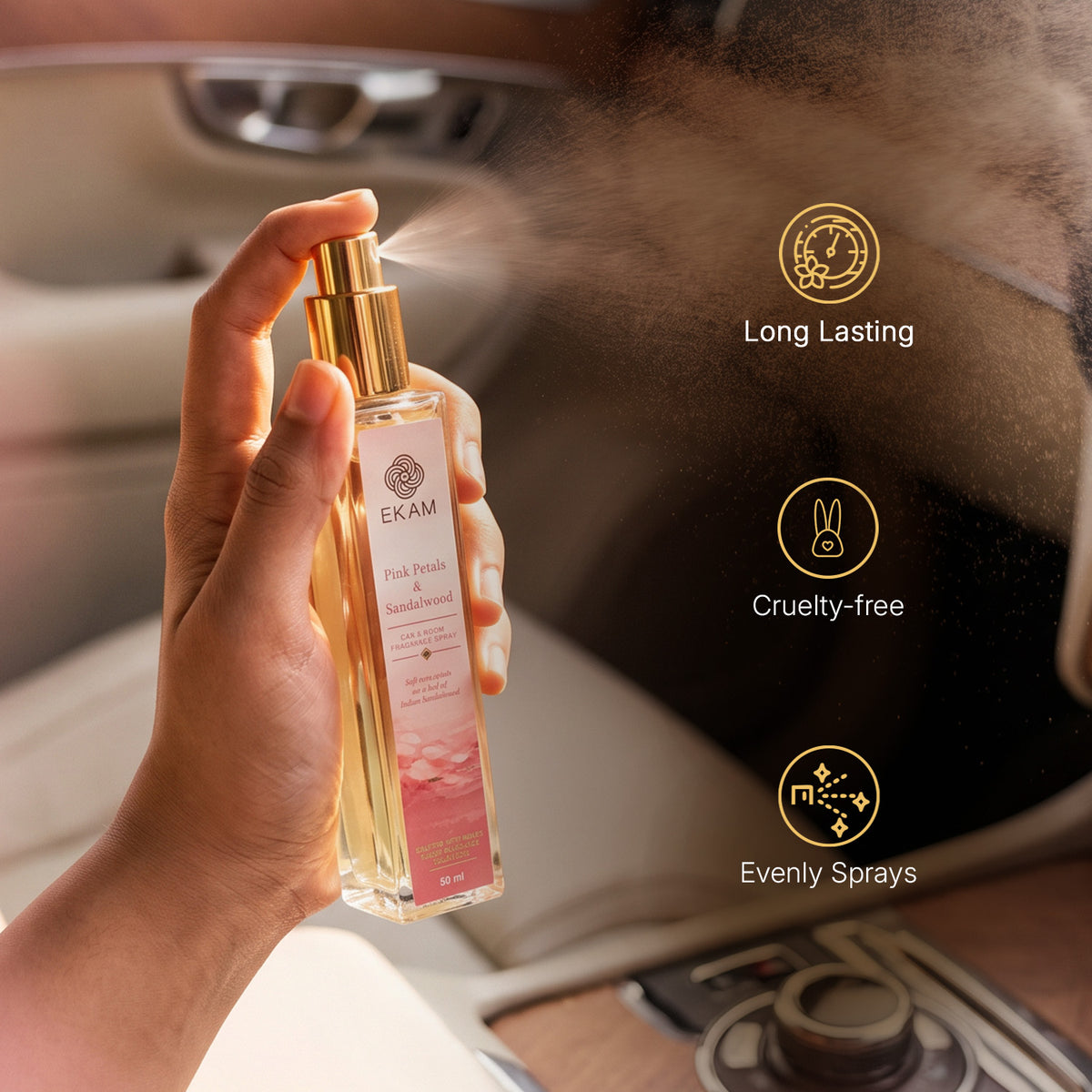 PINK PETALS & SANDALWOOD ROOM & CAR SPRAY