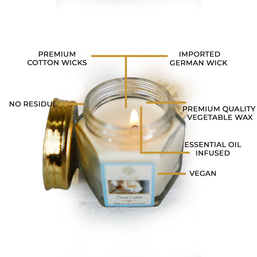 Fresh Cotton Hexa Jar Scented Candle