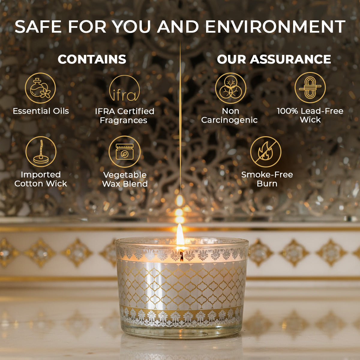 Mahogany Scented Bowl Candle, 85 g| Festive Sheesh Mahal Collection, 2025-26