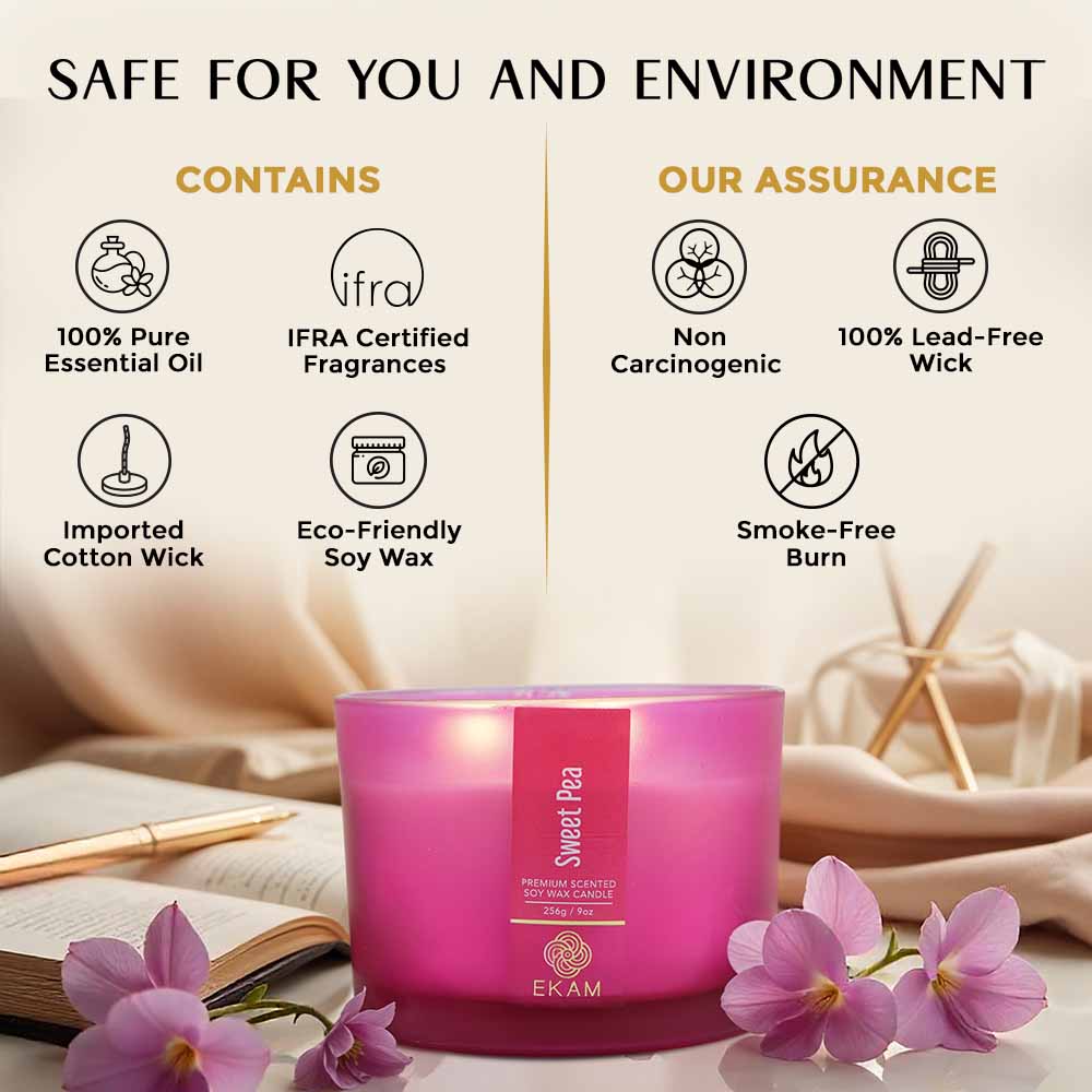 Sweet Pea 3 Wick Scented Candle