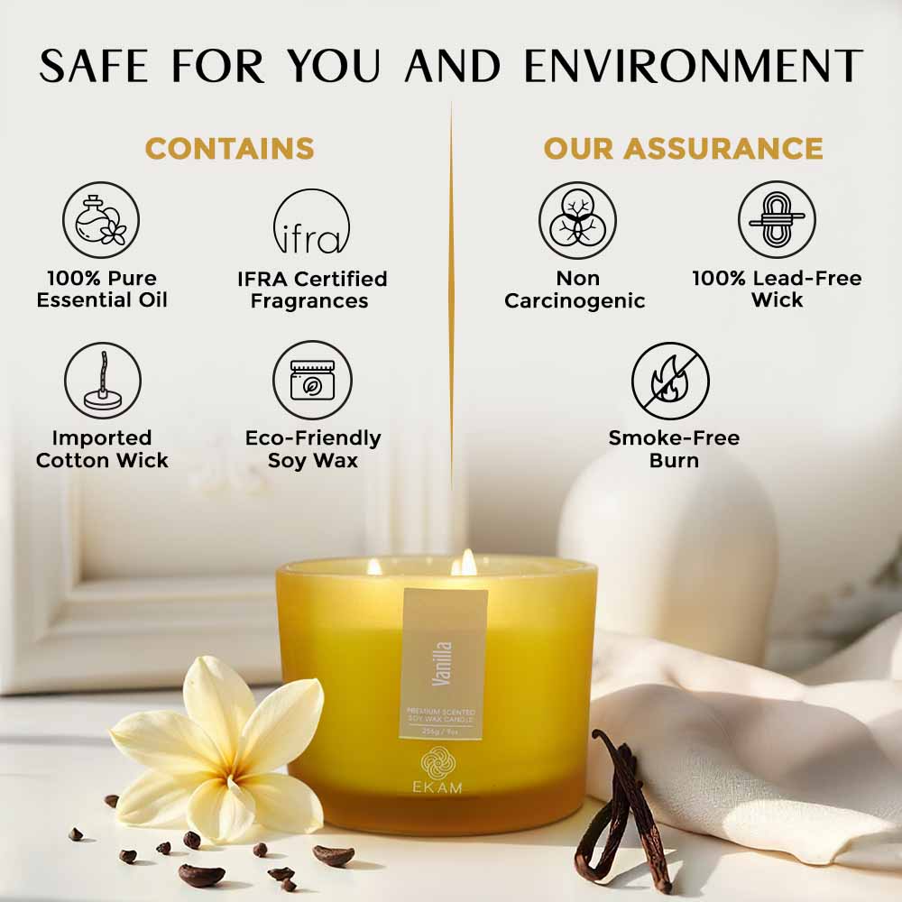 Vanilla 3 Wick Scented Candle