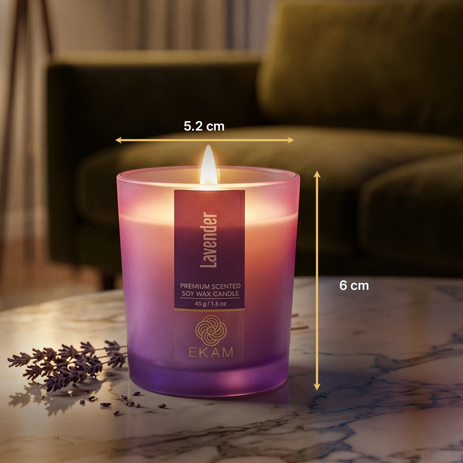 Pack of 4 Shot Glass Scented Candles – Mahogany, Lavender, Rose, Vanilla