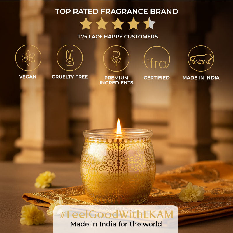 Temple Bloom Scented Jar Candle, 28.5 g | Festive Stone Palace Collection, 2025-26