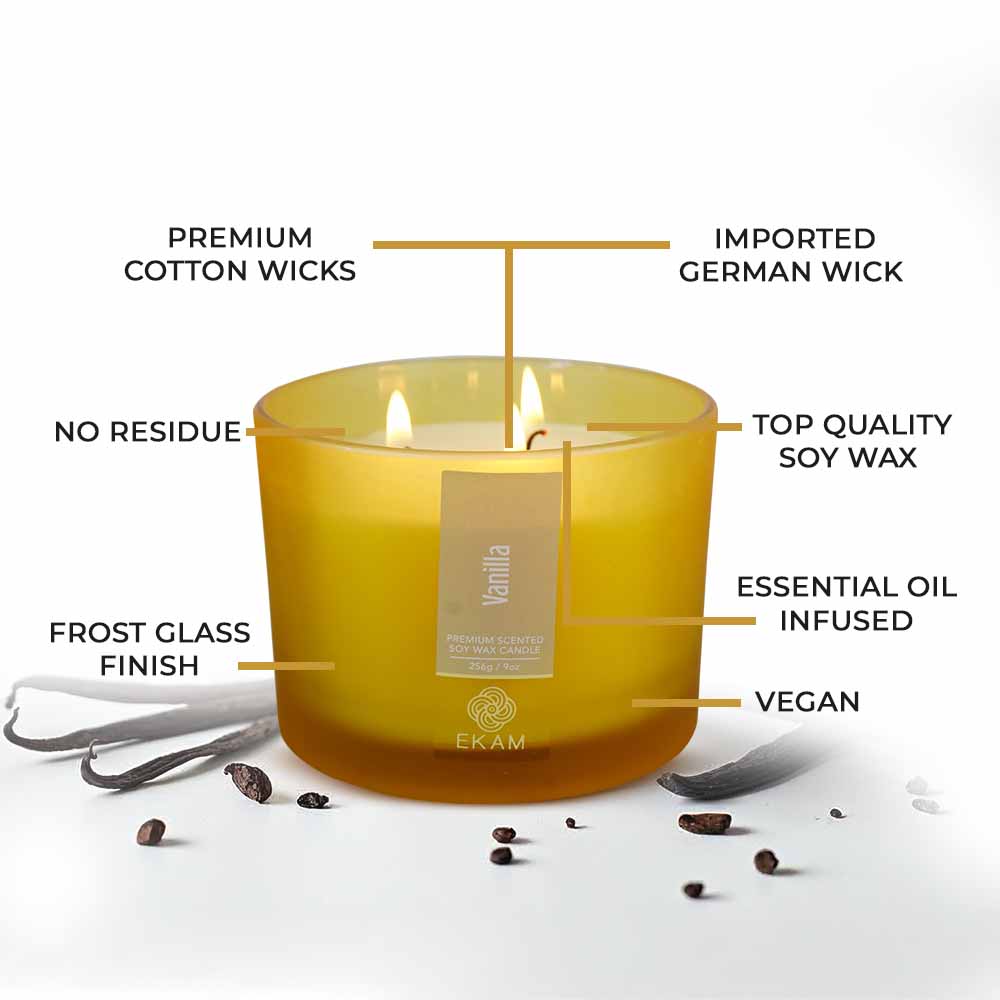 Vanilla 3 Wick Scented Candle