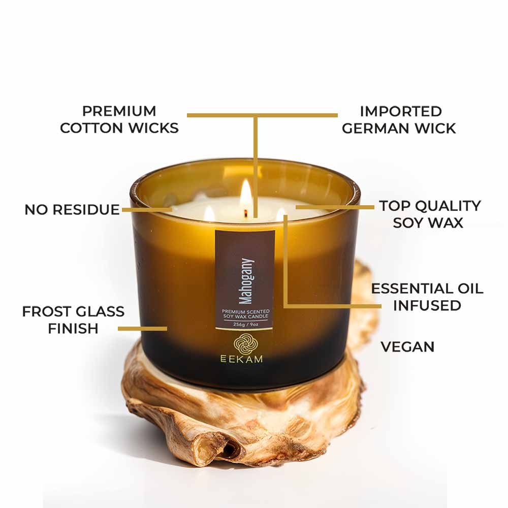 Mahogany 3 Wick Scented Candle