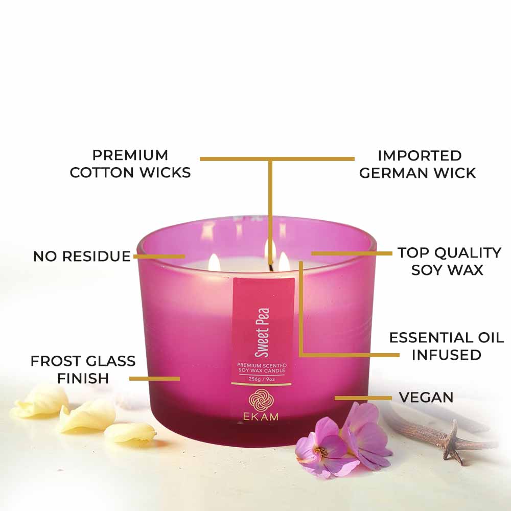 Sweet Pea 3 Wick Scented Candle