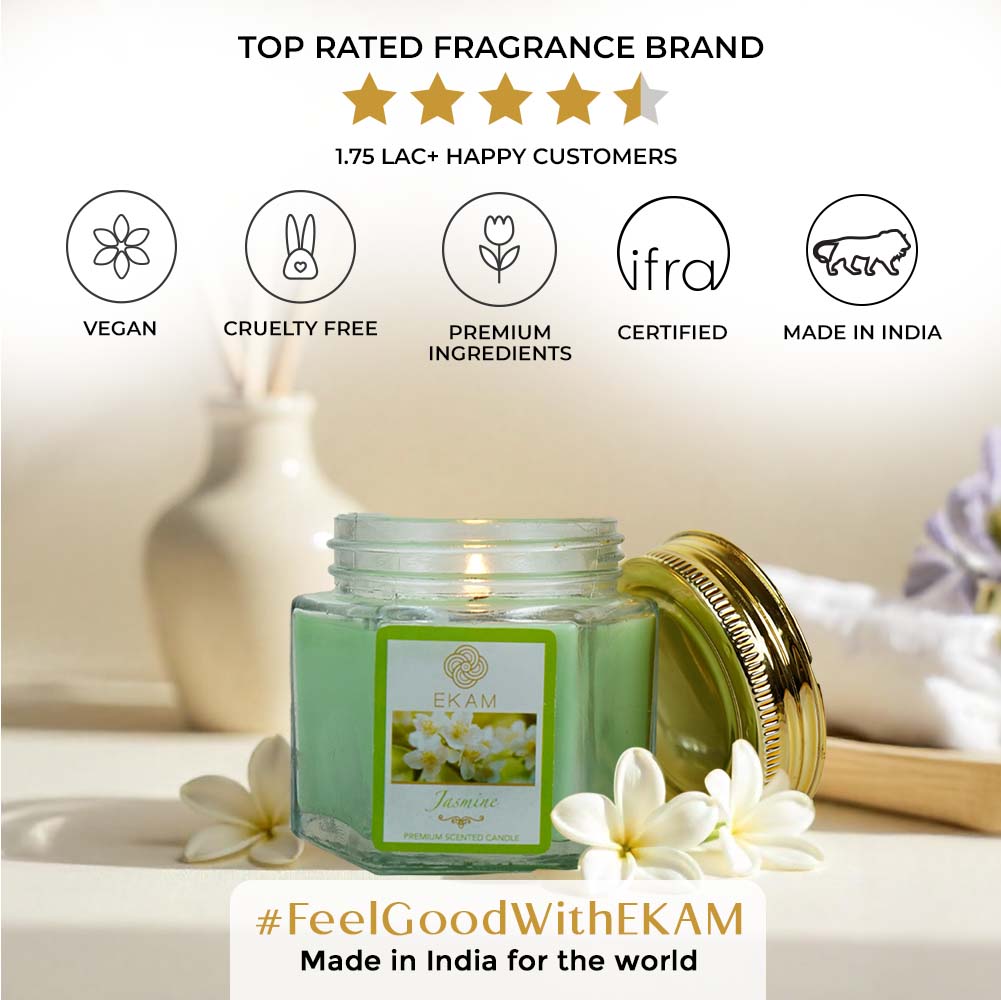 Jasmine Hexa Jar Scented Candle