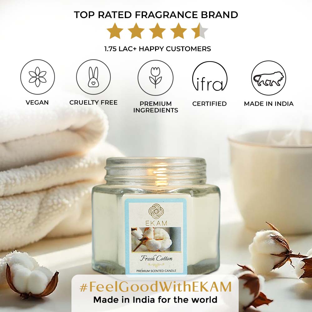 Fresh Cotton Hexa Jar Scented Candle