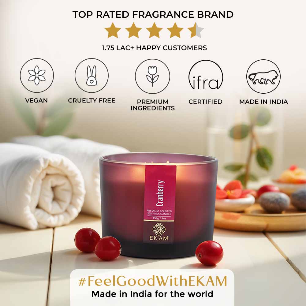 Cranberry 3 Wick Scented Candle