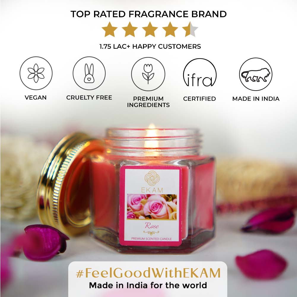 Rose Hexa Jar Scented Candle