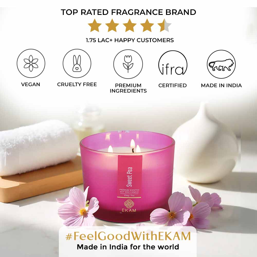 Sweet Pea 3 Wick Scented Candle