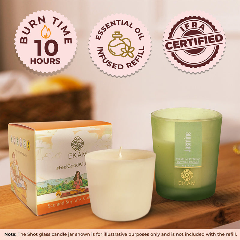 Jasmine Scented Shot Glass Refill Candle