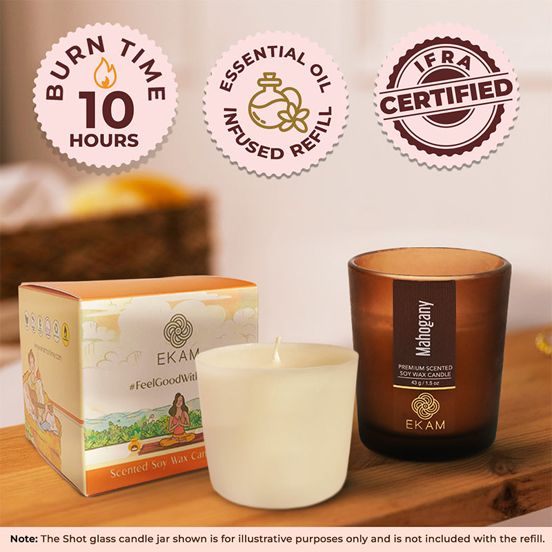 Mahogany Scented Shot Glass Refill Candle