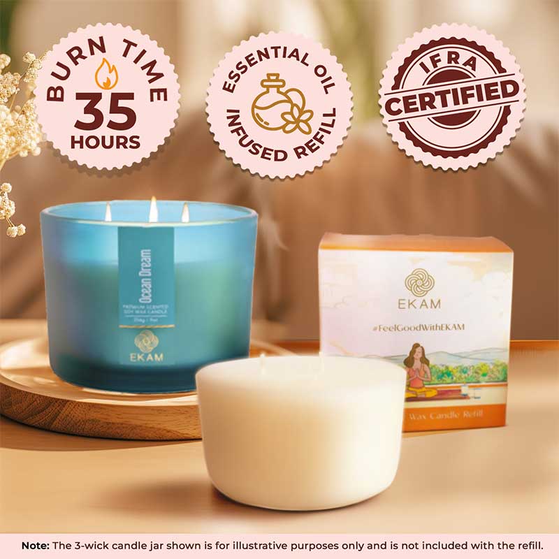 Ocean Dream Scented 3 Wick Refill Candle