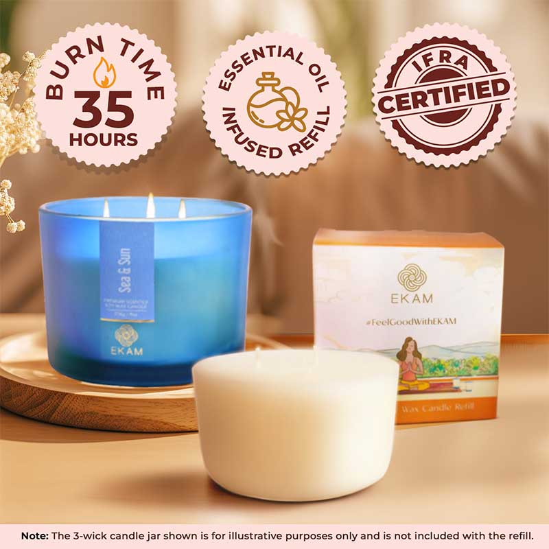 Sea & Sun Scented 3 Wick Refill Candle