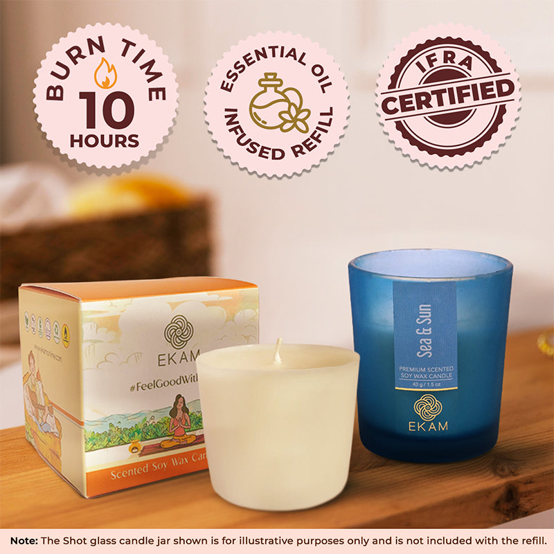 Sea & Sun Scented Shot Glass Refill Candle