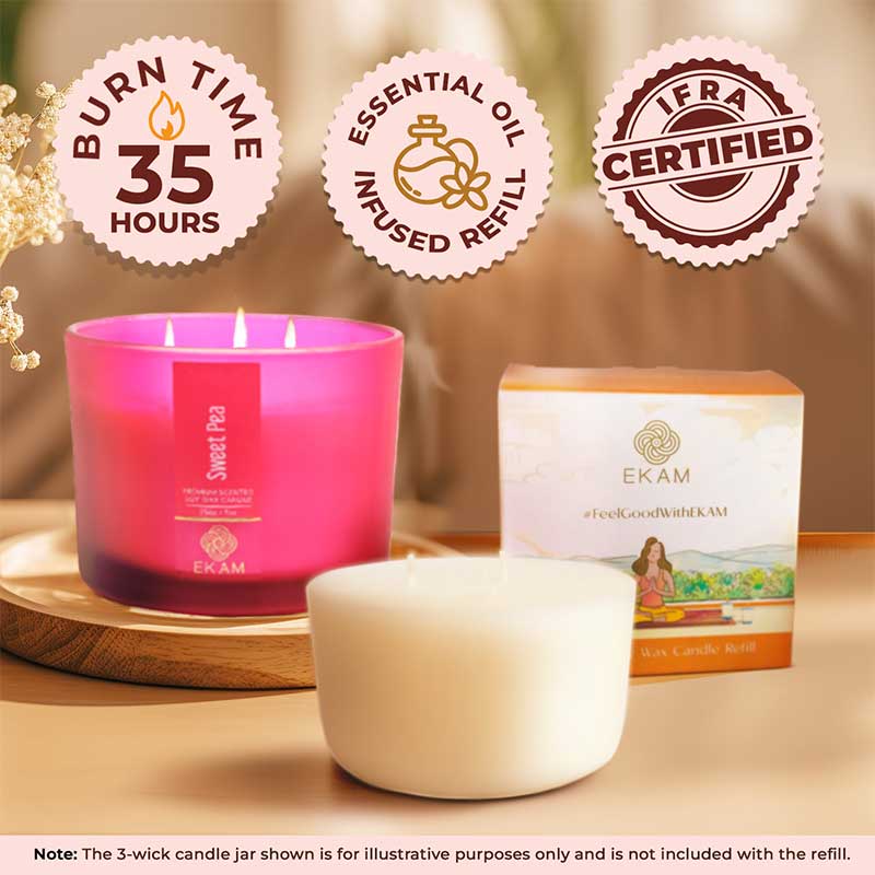 Sweet Pea Sensation Scented 3 Wick Refill Candle